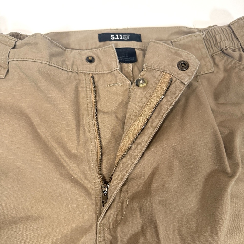 5.11 Tactical Series Mens Cargo Pants 38x30 Khaki Tan Cotton Canvas Work Trouser - Picture 10 of 11